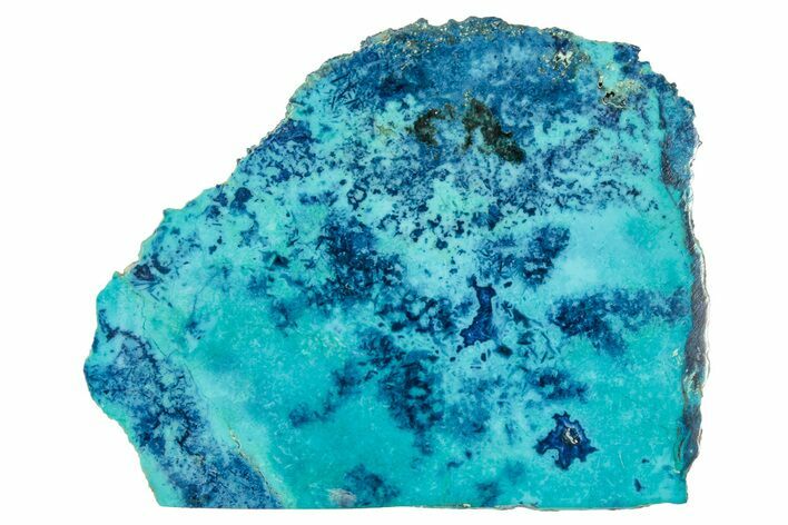 Vibrant Chrysocolla and Shattuckite Slab - Mexico #348741